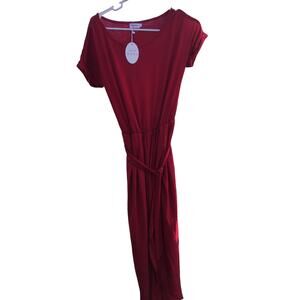 NWT Qearal Women's Size Small Faux Wrap Red Dress Size: S